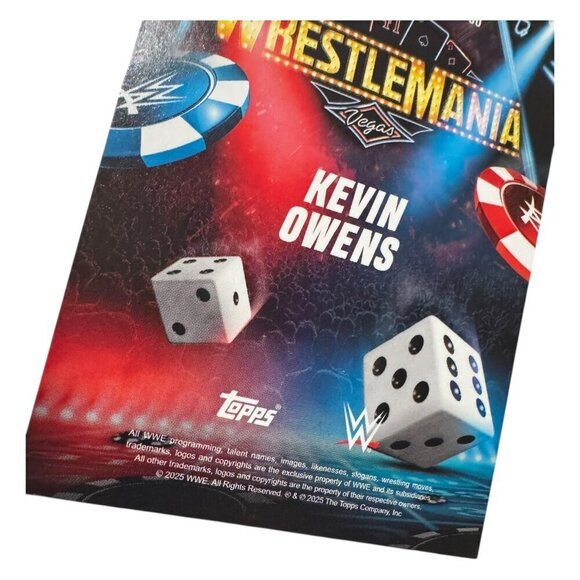 2025 Topps Wrestlemania 41 WWE WORLD Vegas Exclusive Card WM-30 KEVIN OWENS - Picture 4 of 4